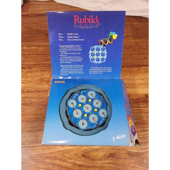 Rubiks Rubik’s Clock Brain Puzzle Matchbox Complete W/ Instructions VTG CLEAN‎ - Picture 2 of 3